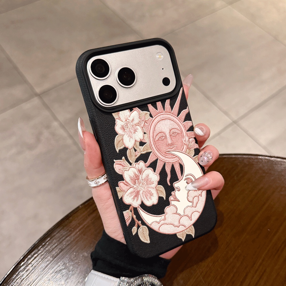 Phone Accessories To Sell - Embroidered Sun Moon Phone Case For