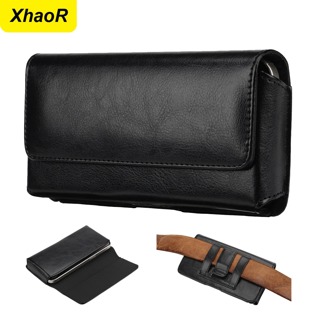 Phone Accessories Pouch - Universal Leather Belt Clip Bag Case