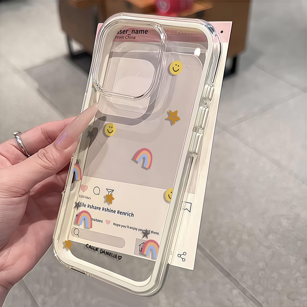 Phone Accessories To Sell - Cute Rainbow Clear Phone Case For