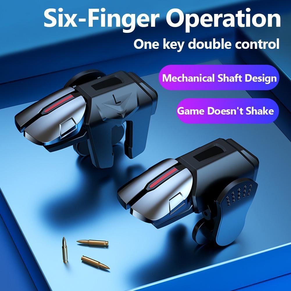 Gaming Controller Phone - 2pcs 6 Finger Gaming Trigger Latency-Free