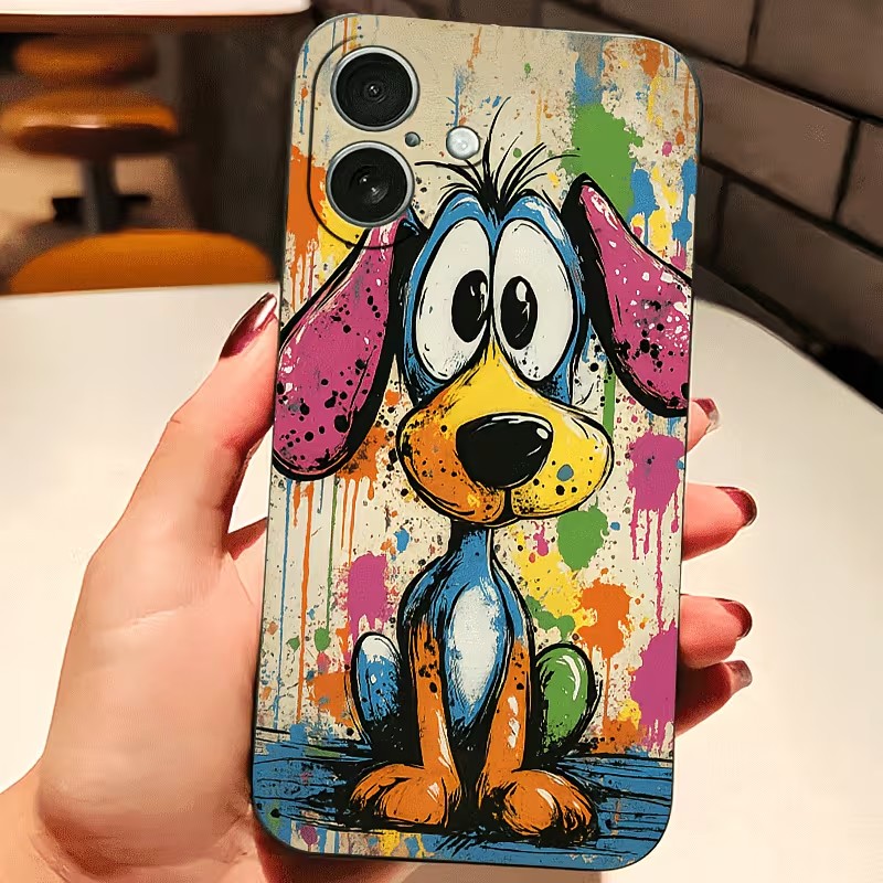 Phone Accessories To Sell - Graffiti Colored Puppy TPU Phone Case