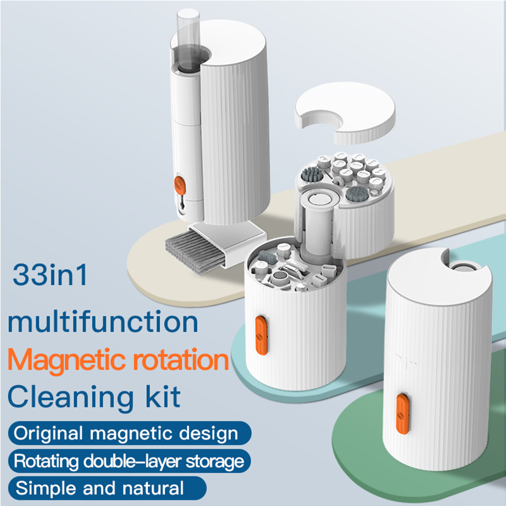 Phone Accessories For Content Creators - 33-in-1 Magnetic Rotating Electronic Cleaning Kit