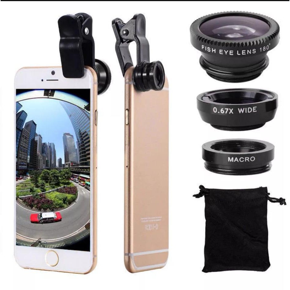 Phone Accessories For Content Creators - 3-in-1 Clip-On Phone Camera Lens Kit