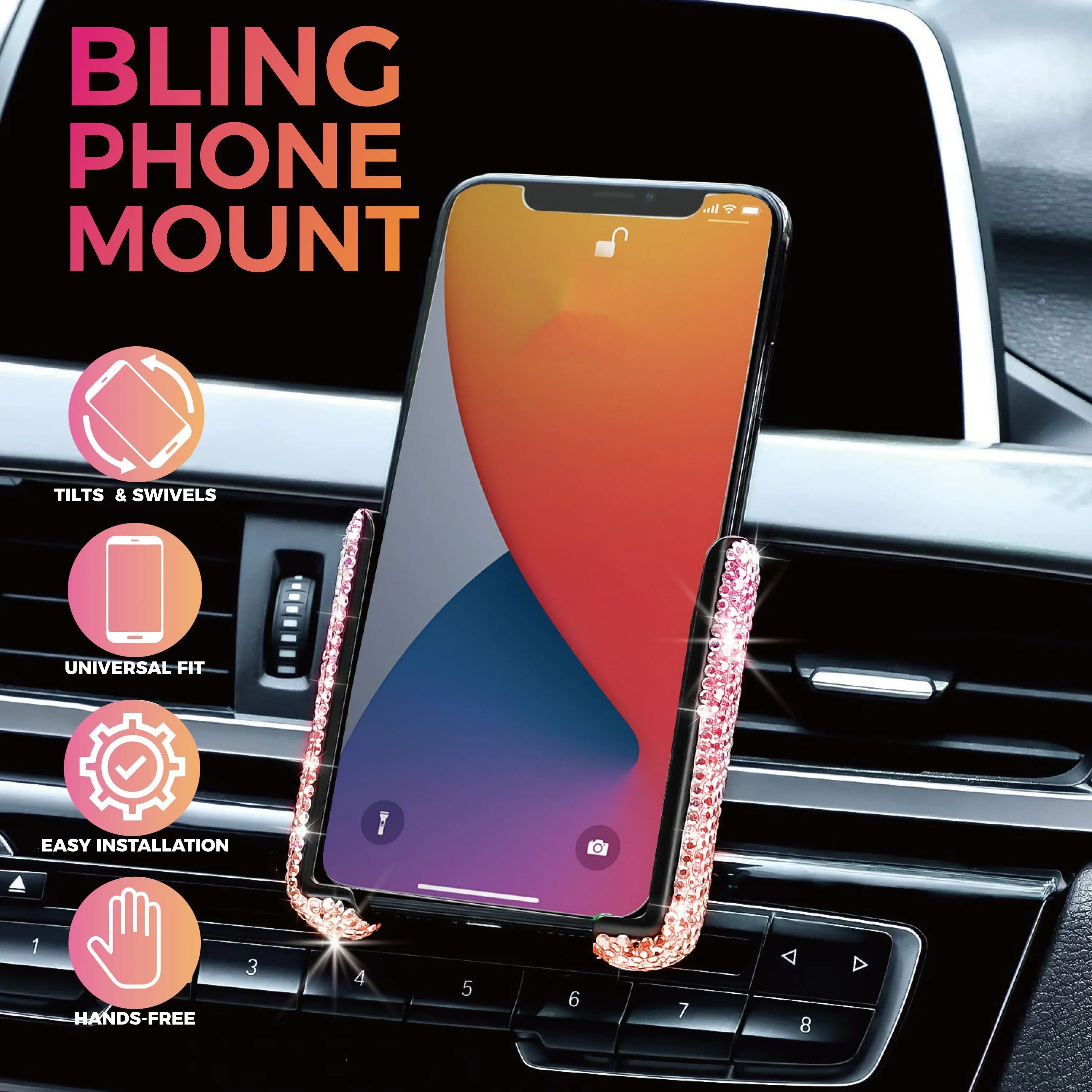 NEW Car Phone Holder Diamond C - đánh giá và giá Phone Accessories For Android