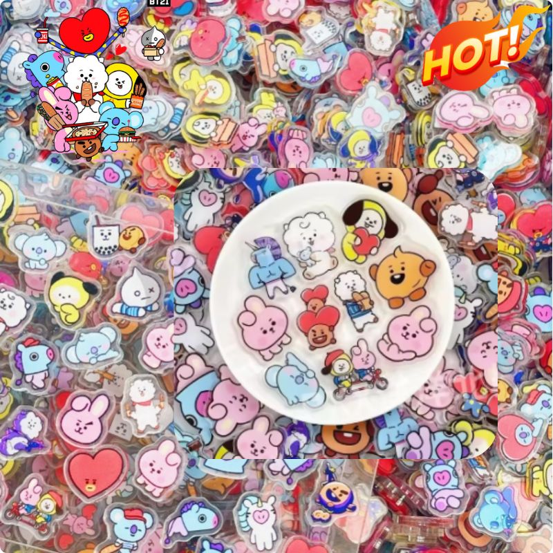 100 Mini BT21 Acrylic Plate DI - đánh giá và giá Phone Accessories Toys